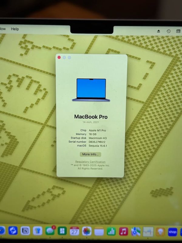 MacBook Pro (M1 Pro) APPLECARE+ to Dec-2026! 1TB SSD!