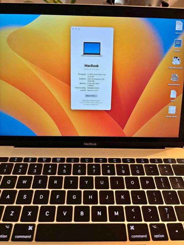 2017 Apple 12-inch MacBook - 1.2GHz M3, 8GB RAM, A1534