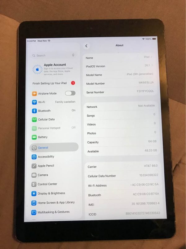 Ipad 9th gen unlocked 64gb