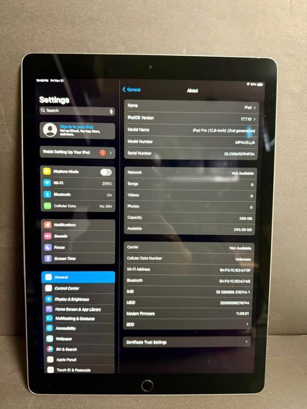 iPad Pro 12.9-inch 256GB Storage Wifi + Cellular Unlocked! ( Very Good )