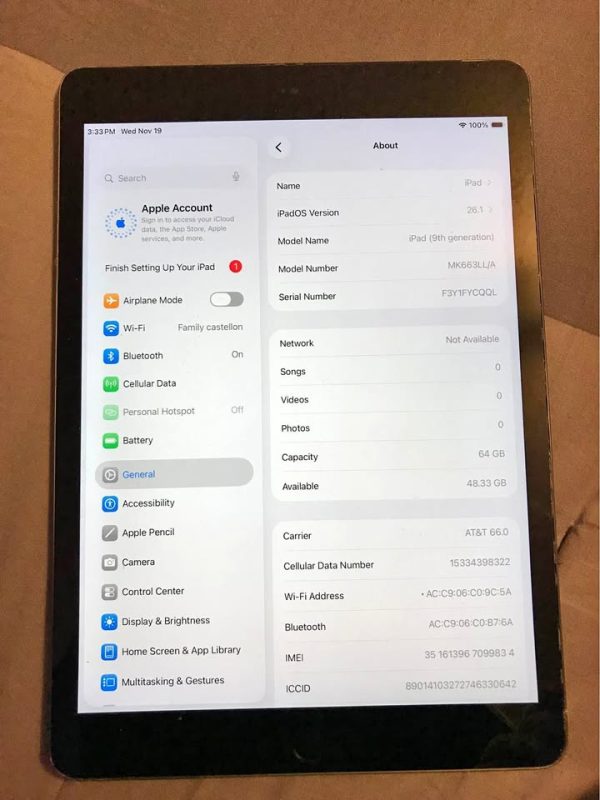 Ipad 9th gen unlocked 64gb