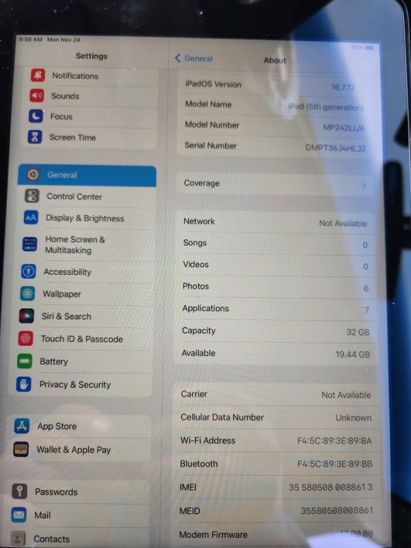 Apple Ipad 5th Gen 32Gig