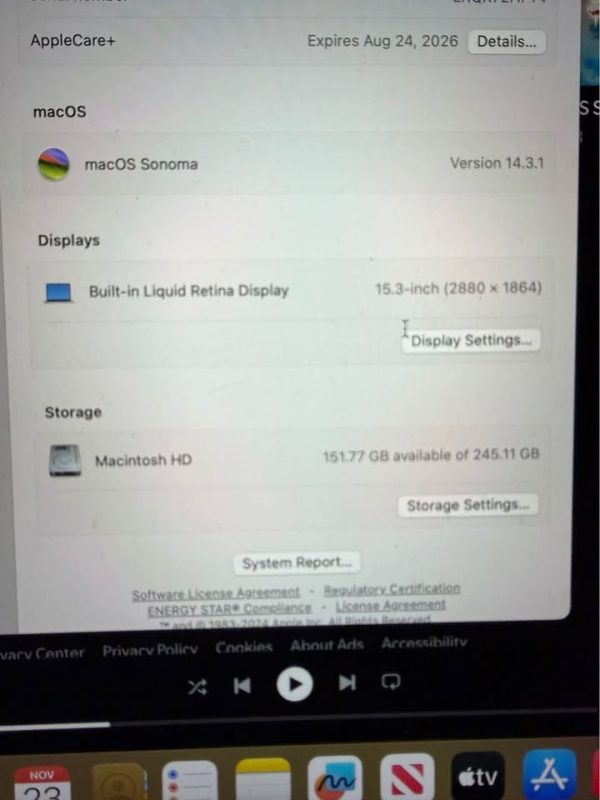 Macbook Air M2 15” 256gb 2023