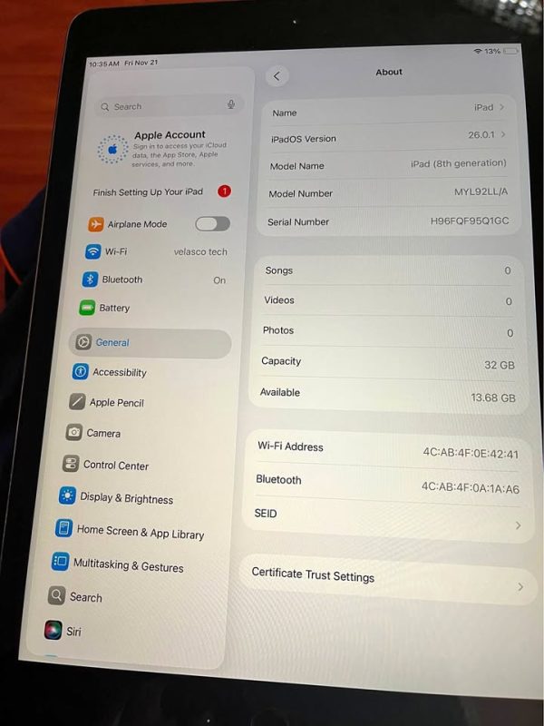 iPad 8th generation 32GB WiFi