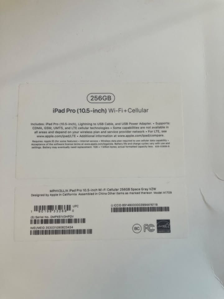 Apple Ipad Pro (10.5-inch) A1701 256 Gb, Wi-fi + 4g, 10.5 In - Space Gray 1 Apple Ipad Pro (10.5-inch) A1701 256 Gb, Wi-fi + 4g, 10.5 In - Space Gray