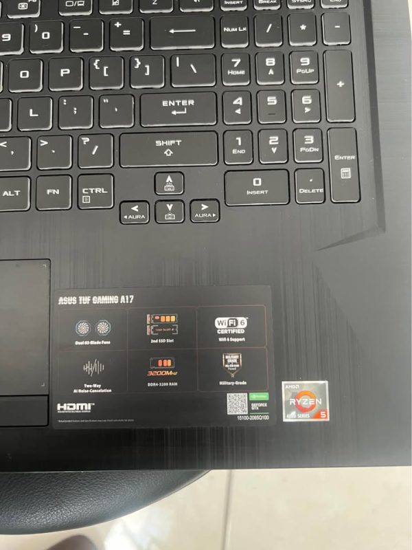 ASUS A17 Gaming Laptop 16GB ram upgrade (broken screen) + 15in Portable Monitor RYZEN 5 4600/GTX1650