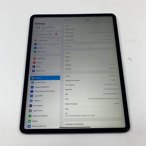 Unlocked Apple Ipad Pro 3rd Gen 12.9