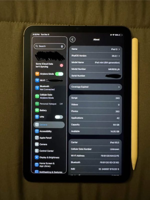 iPad Mini 6 w/ Pencil