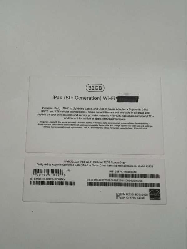 iPad 8th gen 32gb WiFi