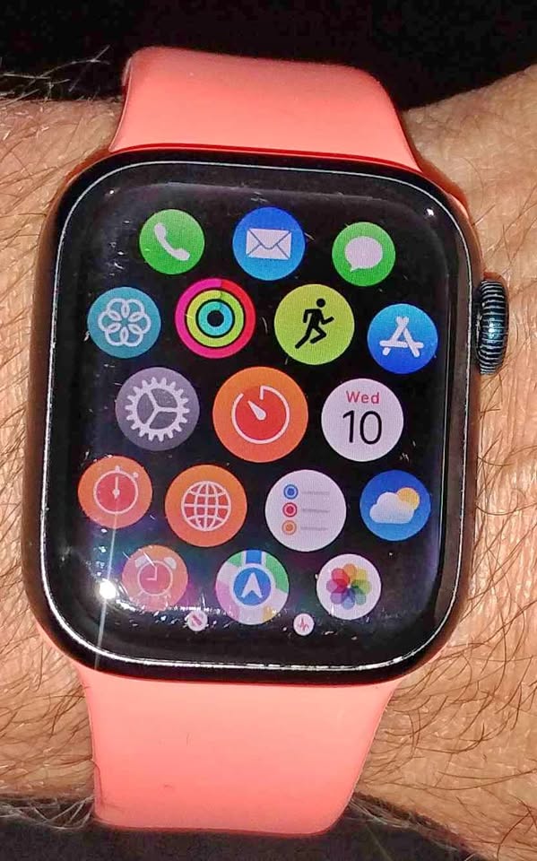 Apple Watch Series 7 (GPS, 45mm) Midnight Aluminum Case with Orange Sport Band