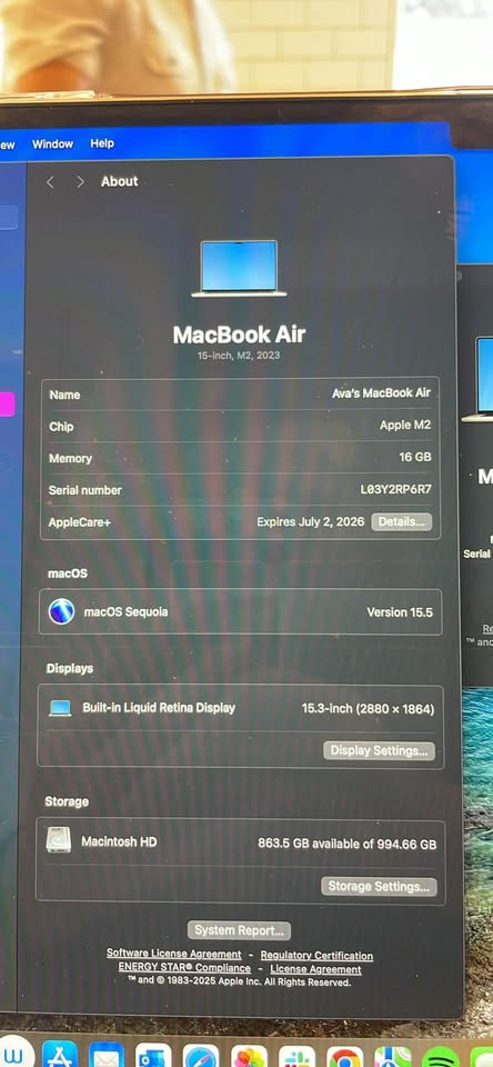 Apple MacBook Air M2 (2023) 15.3” 16GB Memory 1TB SSD