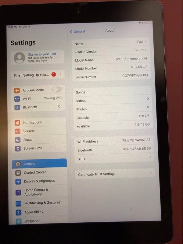 Ipad (6th Generation) - 128 gb