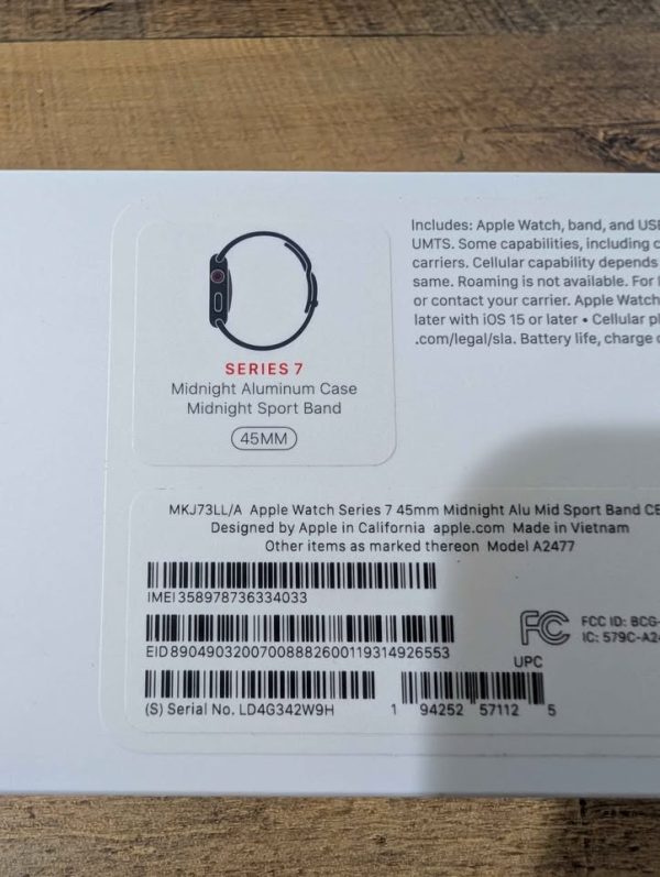 Apple Watch Series 7 45mm Midnight Aluminum Case with Midnight Sport Band