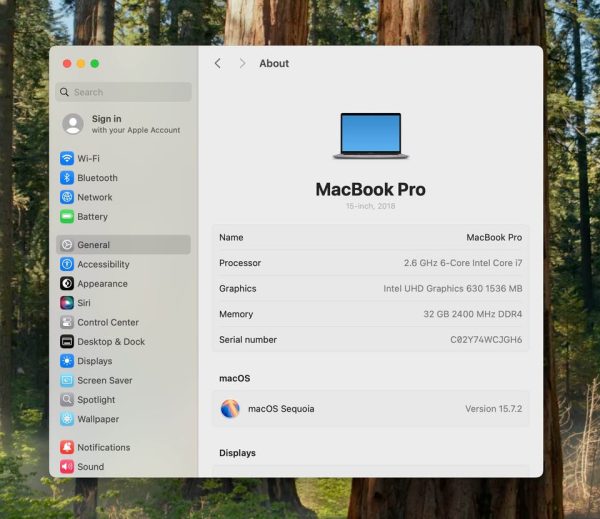 Macbook Pro 15” 2018, 32GB RAM, 512GB SSD, 2.6Ghz 6-Core i7 Processor, Radeon 560 4GB Graphics