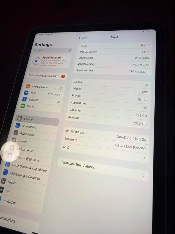 11 inch 2025 iPad a16