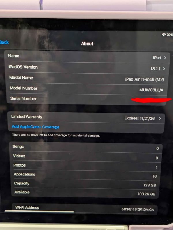 iPad air m2 - brand new with pencil and 2 case-