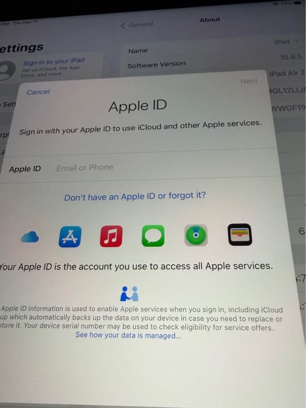 Apple ipad air 2 wifi only gray