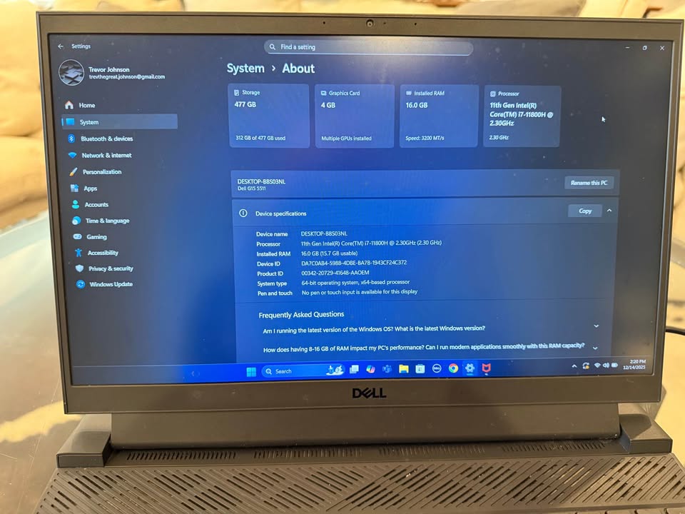 Dell G15 5511 Gaming Laptop 4 Dell G15 5511 Gaming Laptop