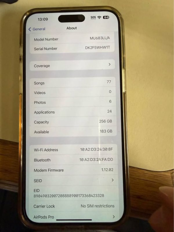 iPhone 15 pro max 256G unlocked